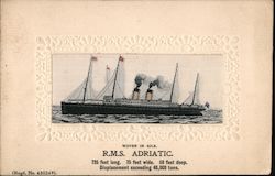 R.M.S Adriatic, Woven in Silk Postcard