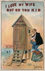 Peeping Tom - "I love my wife But Oh You Kid" Outhouses & Bathrooms Carmichael Postcard Postcard Postcard