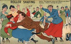 Roller Skating - Oh Sammy Help Me Postcard