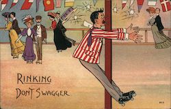 Roller Skating - Rinking Don't Swagger Postcard