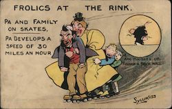 Roller Skating - Frolics At The Rink Postcard