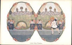 Girl Spanking Doll Postcard