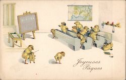 Joyeuses Pâques With Chicks Postcard Postcard Postcard