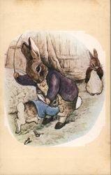 Rabbit Spanking Bunny with Switch Postcard