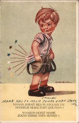 Boy with Spanked Bottom Postcard