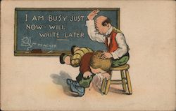 Teacher Spanking Student Postcard