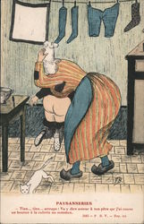 Woman Spanking Boy Postcard