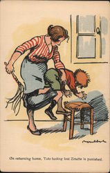Mother Spanking Son Postcard