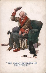 Old Man Spanking Boy With Shoe Postcard Postcard Postcard