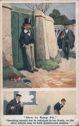 Teacher Spanking Student with Cane Postcard