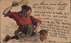Man Spanks Boy with Hairbrush Postcard