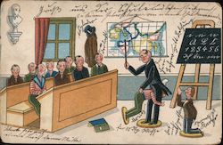 Teacher Spanks Student Postcard