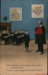 Teacher Waiting to Spank Student Postcard