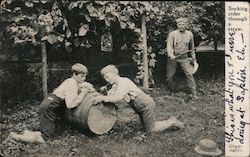 Sucking cider through a straw Postcard