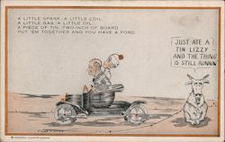 Comic Illustration - Put 'em Together and You Have a Ford Postcard