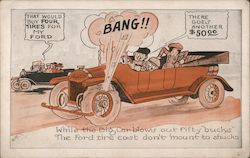 Ford Advertising - The Ford Tire Cost Don't Mount to Shucks Postcard