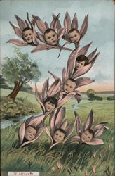 Wildflowers blooming with multiple babies Postcard