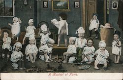 A Musical At Home -Multiple Babies using training Pots Postcard