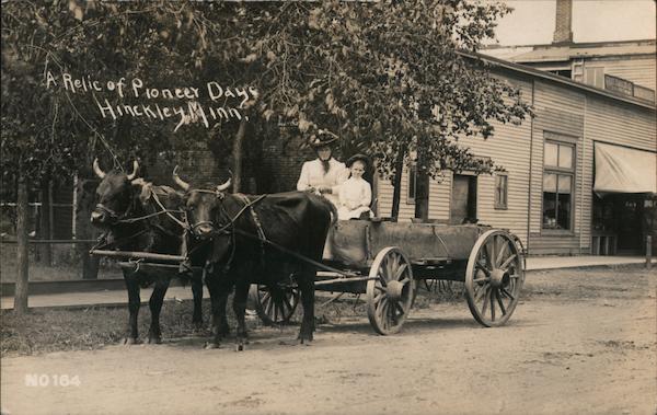 A Relic of Pioneer Days -- Horse and Wagon Hinckley Minnesota