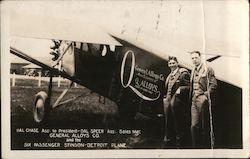 Hal Chase General Alloys Company Plane Postcard