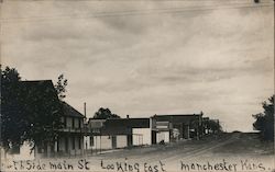 North Side Main Street Looking East Manchester, KS Postcard Postcard Postcard