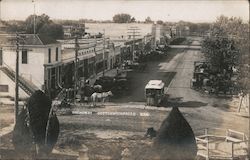 Broadway Street Scene, Streetcar, Horses & Carriages Postcard