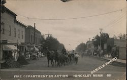 Fire Department in Action Postcard