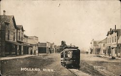 Main St., Streetcar Holland, MN Postcard Postcard Postcard