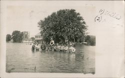 Men Standing in Flooded Street, Water up to their waists Houston, MN Postcard Postcard Postcard