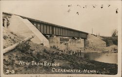 New Iron Bridge Scene Clearwater, MN Postcard Postcard Postcard
