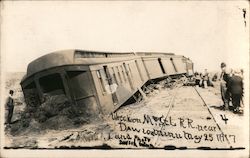 Wreck on M & St. L. R.R. Near Dawson, Minn., May 25, 1917 Postcard