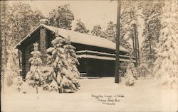 Douglas Lodge in Winter, Itasca State Park Postcard