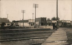 East Evansville, Street View, Train Trakcs Postcard