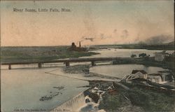 River Scene Little Falls, MN Postcard Postcard Postcard