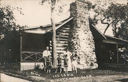 Log Cabin, Minnesouri Club Postcard