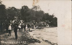 A Crowd on the shore of Greenleaf Lake Postcard