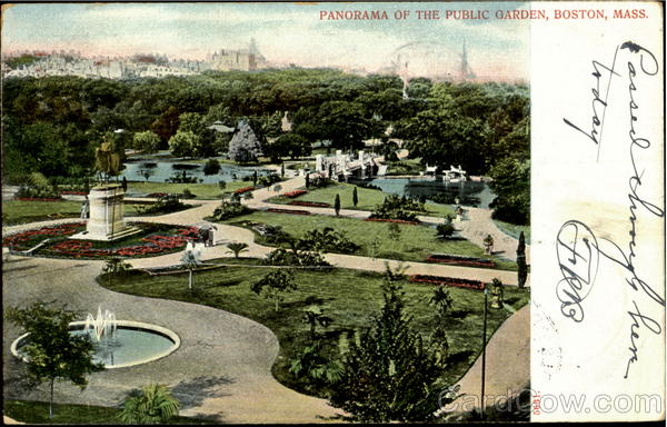 Panorama of the Public Garden Boston Massachusetts