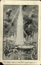 Night Scene Of Luna Park Postcard