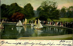 Sailing Small Boats In Central Park Postcard