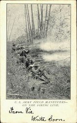 U.S. Army Field Maneuvers On The Firing Line Postcard
