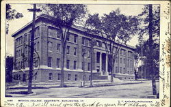 Medical College, University Burlington, VT Postcard Postcard