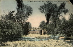 Bridge And Dam, Piscataqus River West Falmouth, ME Postcard Postcard