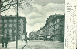 Main Street, North Of Court Square Springfield, MA Postcard Postcard