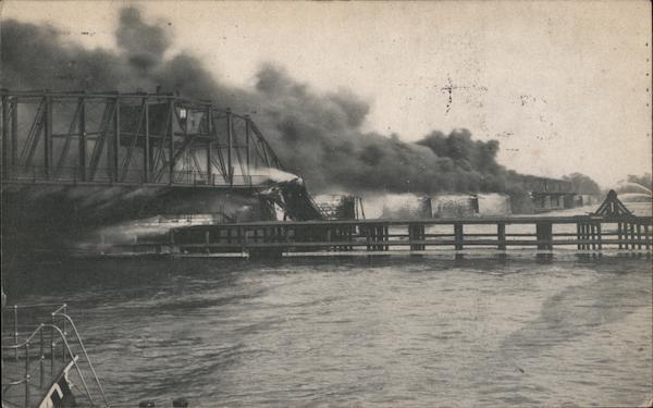 Belle Isle Bridge Fire, April 27, 1915 Detroit Michigan