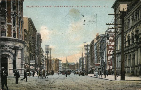 Broadway, Looking North From State Street Albany New York