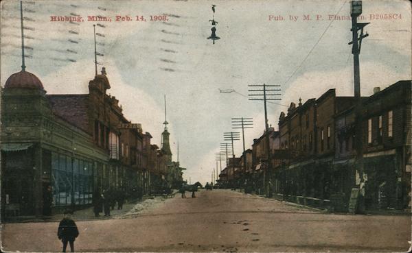 Street Scene, Feb 14, 1908 Hibbing Minnesota