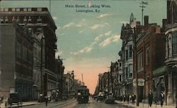 Main Street, Looking West Lexington, KY Postcard Postcard Postcard