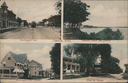 Street, Lake and House View Postcard