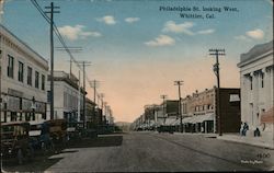 Philadelphia Street looking West Whittier, CA Postcard Postcard Postcard