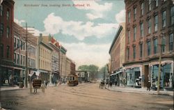 Merchants' Row, Looking North Rutland, VT Postcard Postcard Postcard